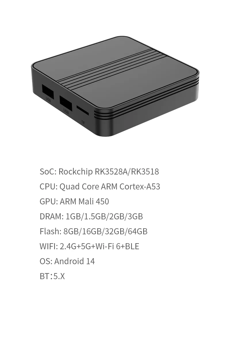 IK WORLD G95 RK3528A Android TV Box Full Parameter Specification Diagram