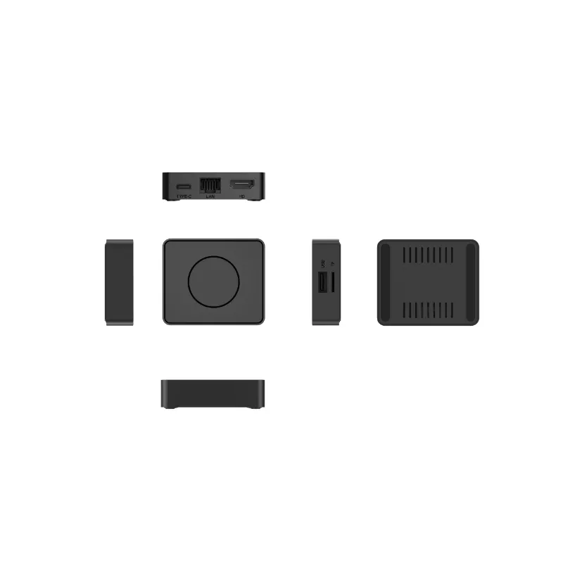 Multi-angle view of bulk Android TV box, ideal for OEM/ODM customization