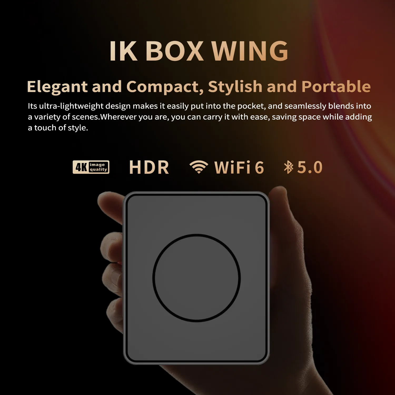 WING2 OEM Android TV box, compact OTT/IPTV streaming device