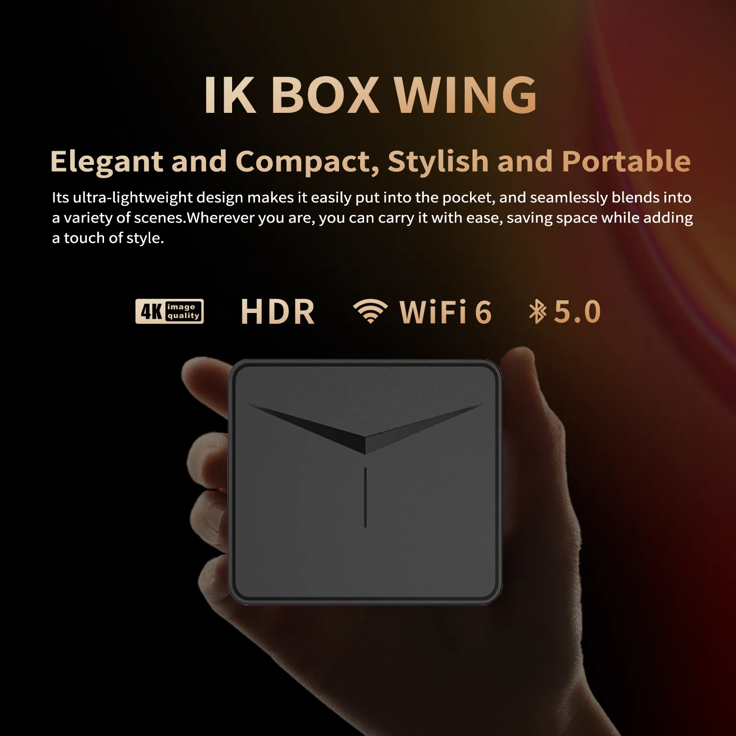 WING  4K HD Android TV Box with WiFi 5, BT 5.0
