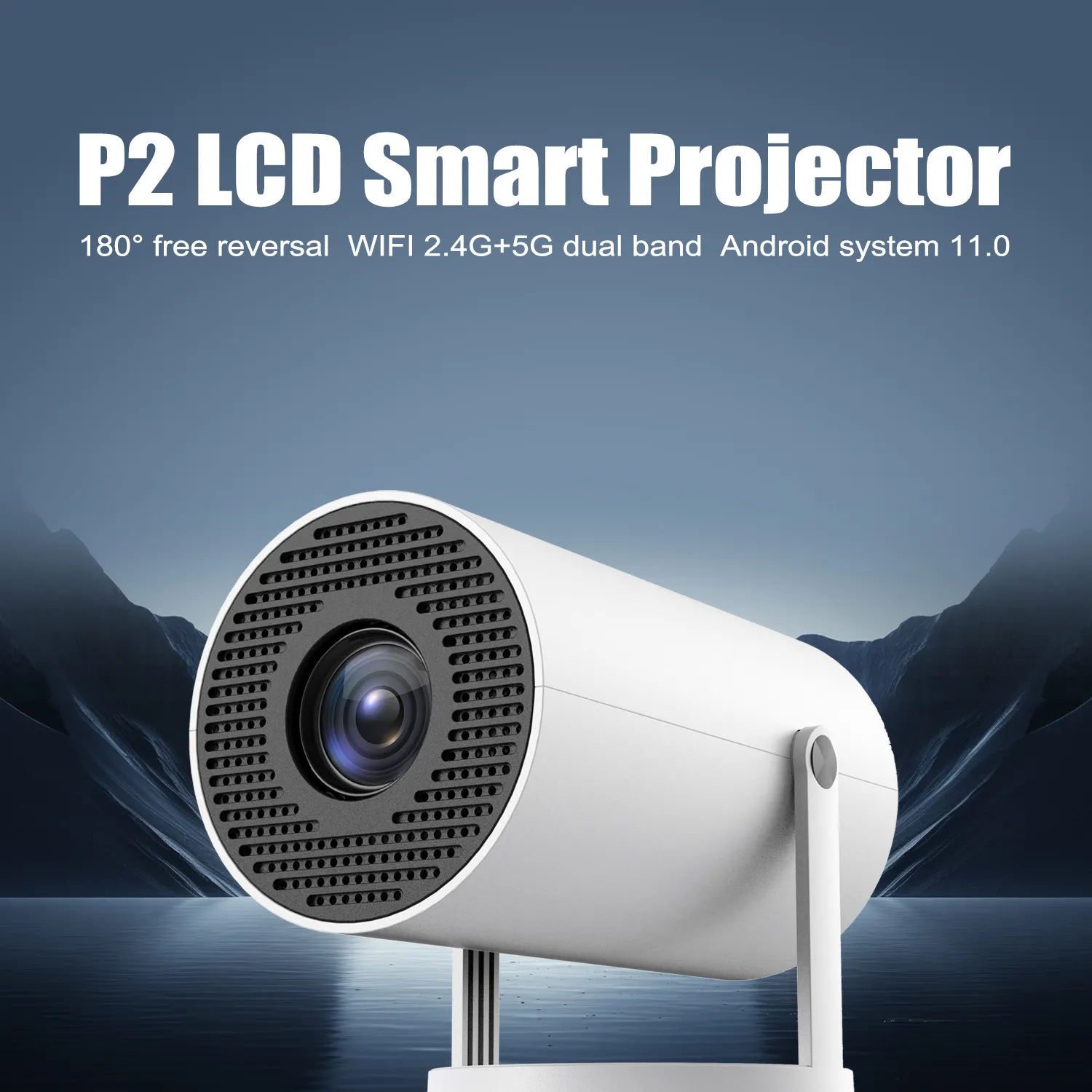 P2 Portable Video Projector Wireless TV Screen LCD LED Beamer 4K 720p Home Smart TV Mini Projector