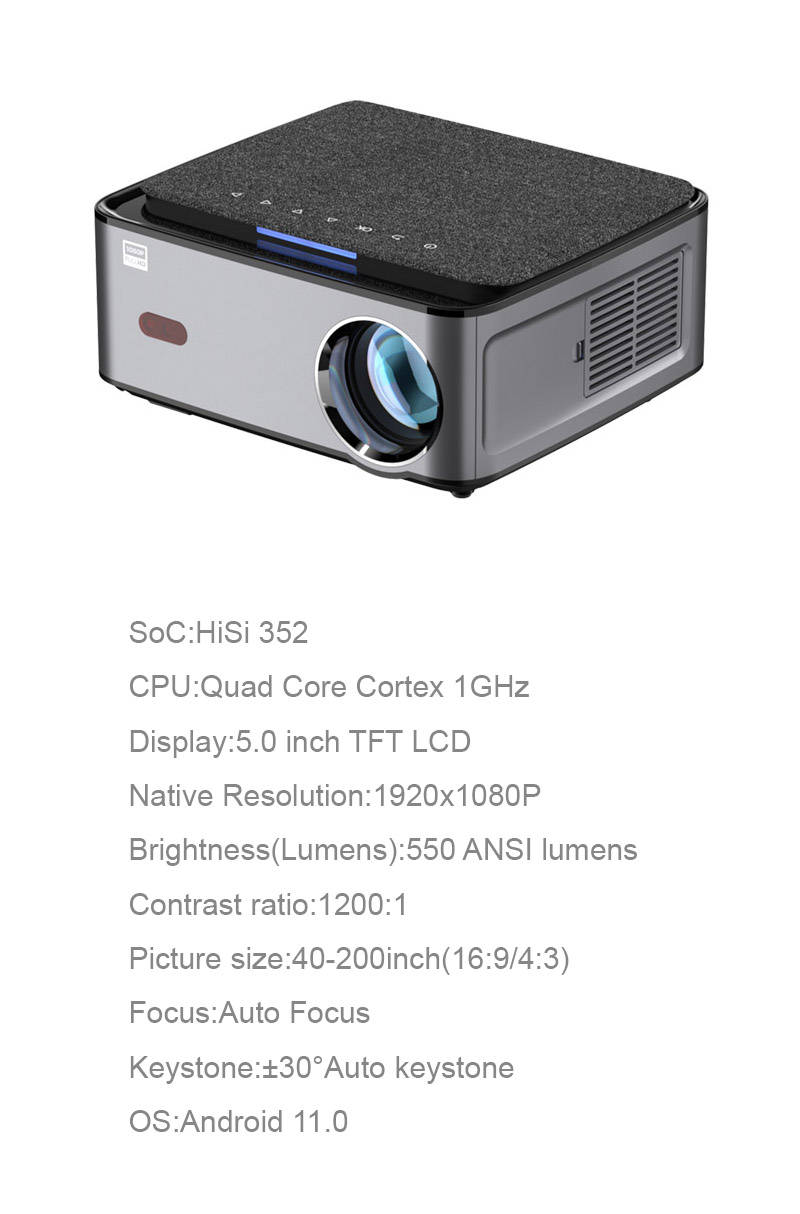 P5 Smart Projector | 1080P Full HD for Home, Business